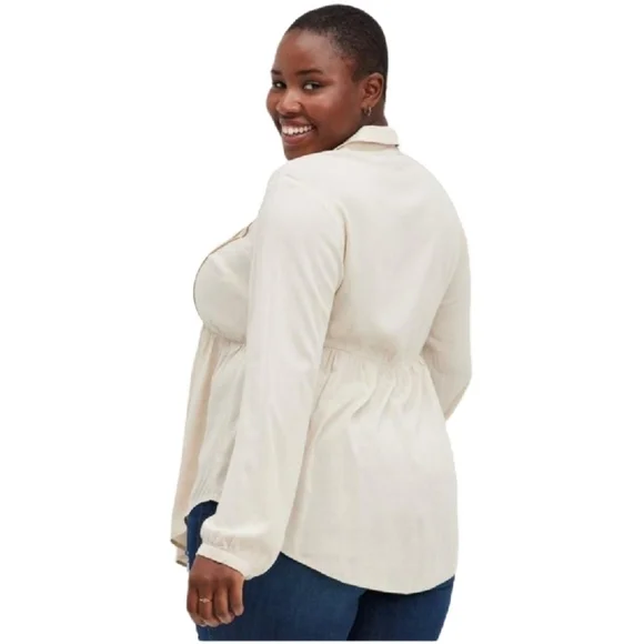 Torrid Lace Trim Tunic Top in Light Beige/Cream - Sz 1X Open To Offers - Picture 2 of 11